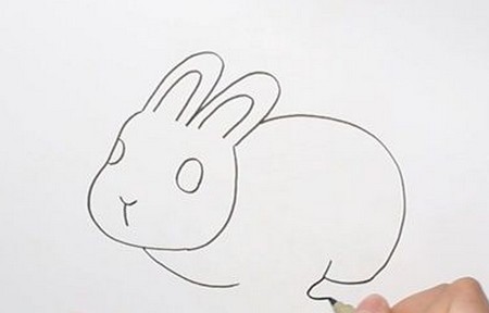 用3画兔子可爱小动物的简笔画四步