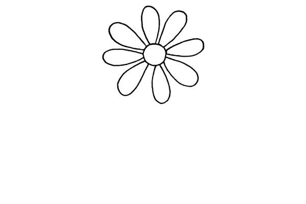 一朵菊花简笔画步骤图