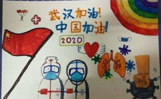 2020预防新型冠状病毒儿童画_武汉加油中国加油绘画图片