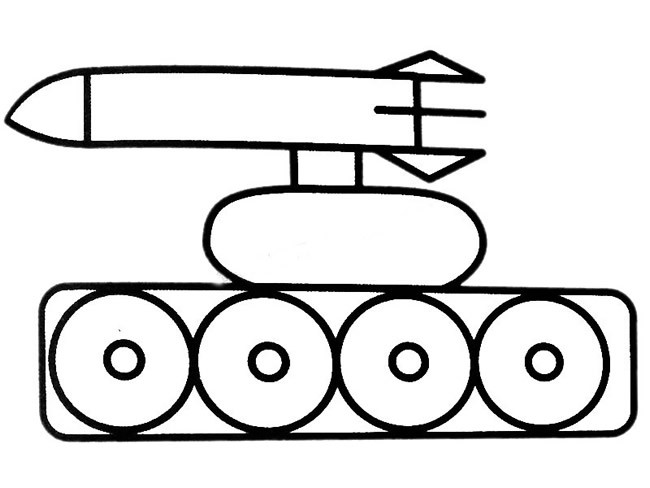 导弹车简笔画幼儿学画军事交通工具导弹车简笔画彩色图片