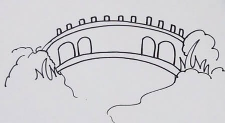 赵州桥绘画图图片