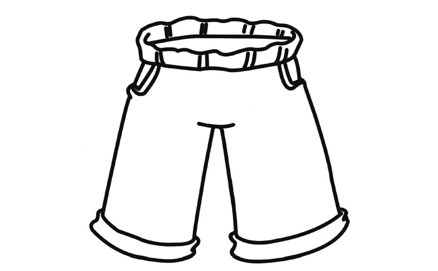 短裤子简笔画填色画法