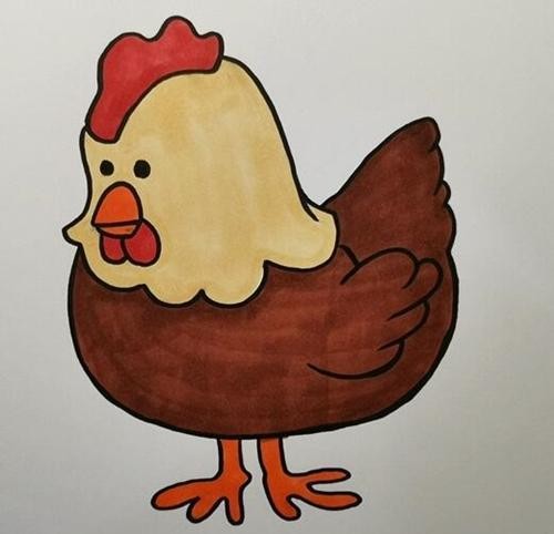 鸡简笔画妈妈图片