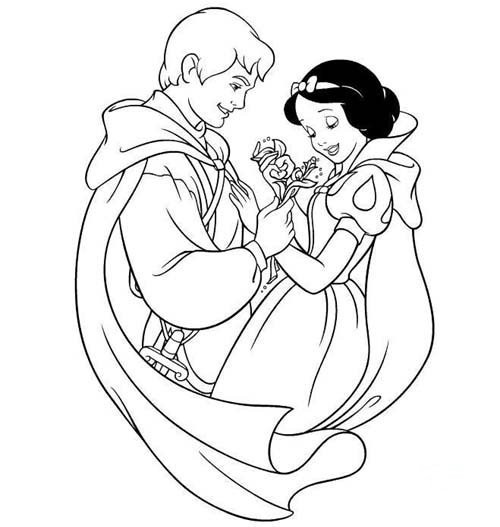 王子和白雪公主简笔画图片