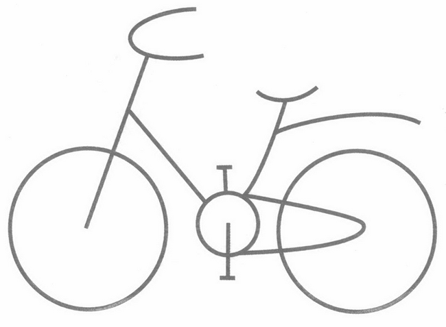 单轮自行车简笔画图片