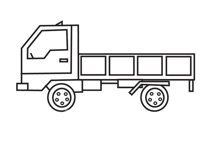 集装箱卡车简笔画图片