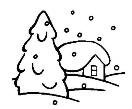 冬天下雪的场景简笔画-下雪的情景简笔画怎么画简单好画