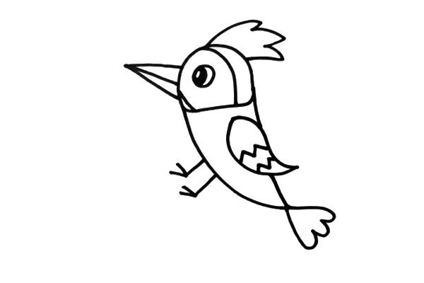啄木鸟怎么画树枝图片