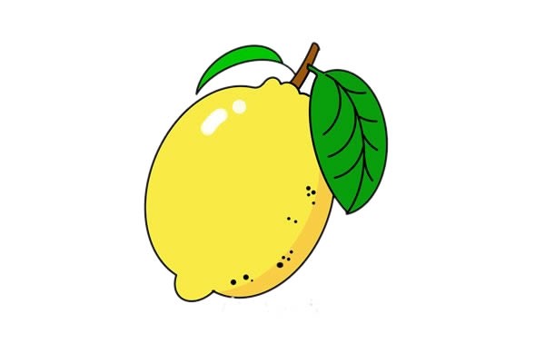 彩色柠檬简笔画画法步骤教程