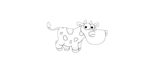 卡通奶牛简笔画图片
