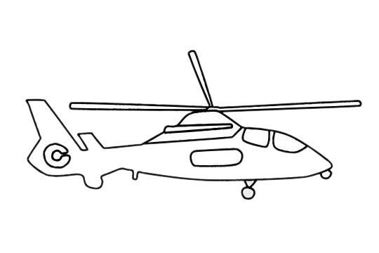直升飞机简笔画卡通图片