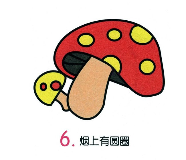 蘑菇简笔画彩色图片