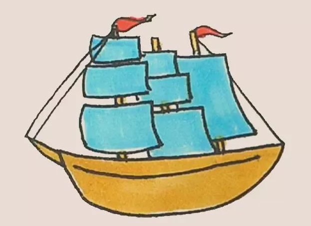 船帆简单的画法有颜色图片