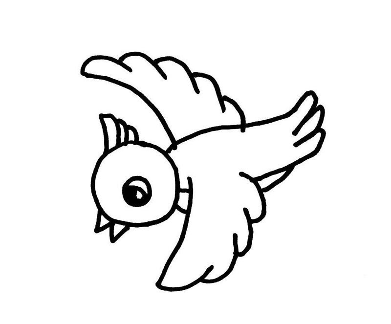 简笔画飞翔的小鸟可爱图片
