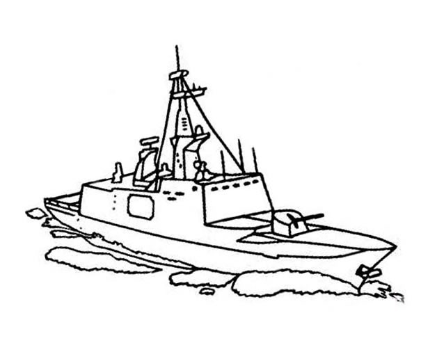 军舰驱逐舰简笔画幼儿军事舰船驱逐舰简笔画图片
