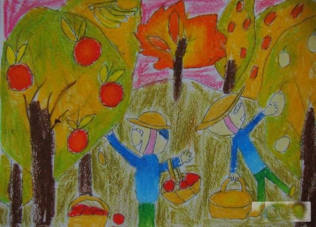 秋天果实丰收的绘画 儿童画秋天的图画