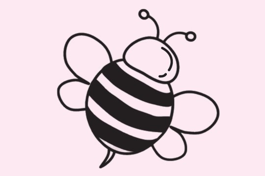 蜜蜂简笔画花蜜图片