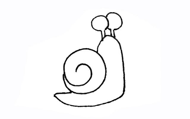 卡通蜗牛简笔画