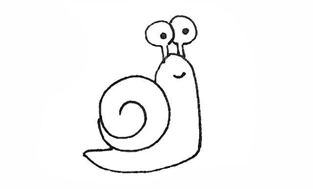 卡通蜗牛简笔画