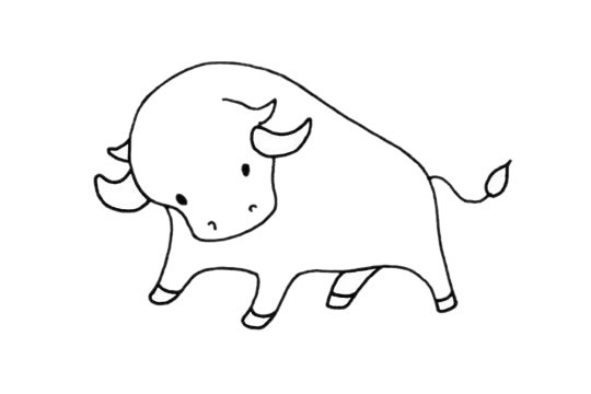 过年时的小牛简笔画图片