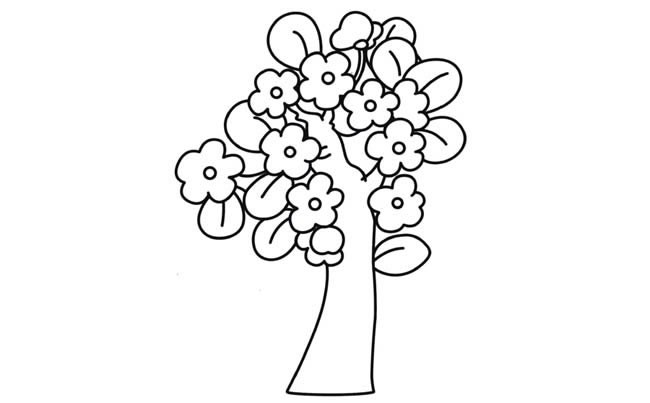 桃花树的简笔画怎么画图片