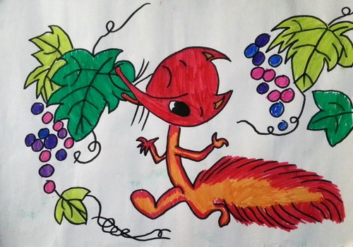 狐狸和葡萄绘本简笔画图片