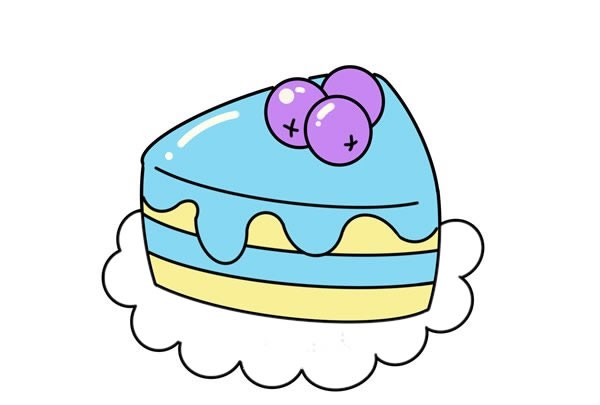 蓝莓蛋糕简笔画图片