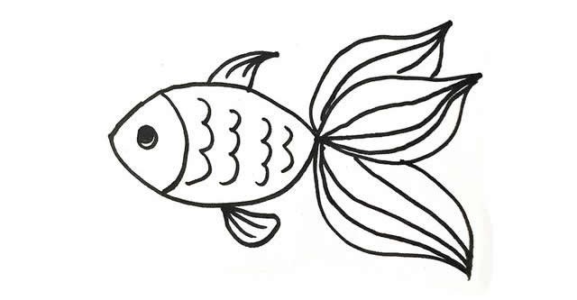 鱼简笔画可爱简单图片
