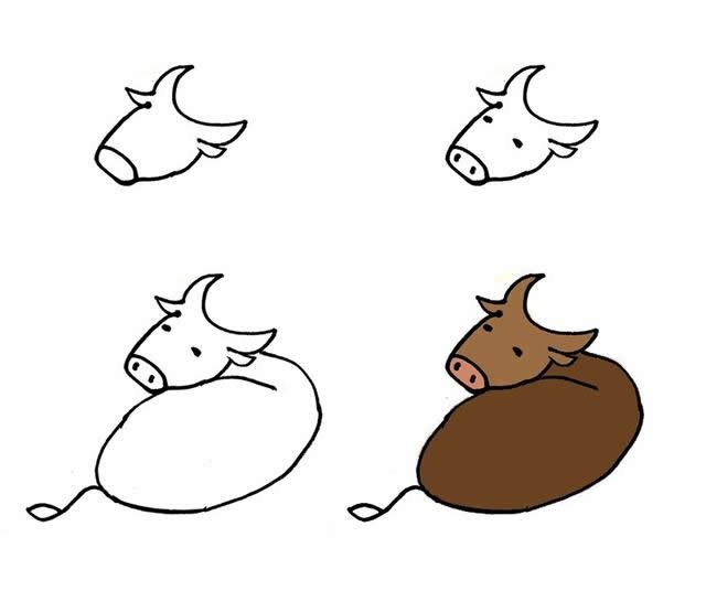怎么画一头公牛图片