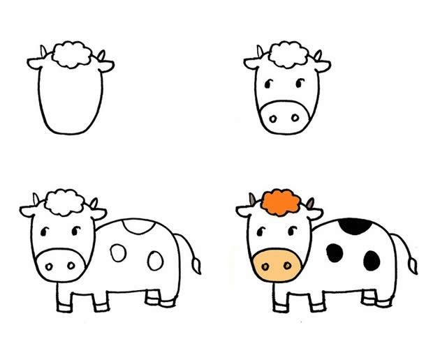 小牛怎么画才简单图片