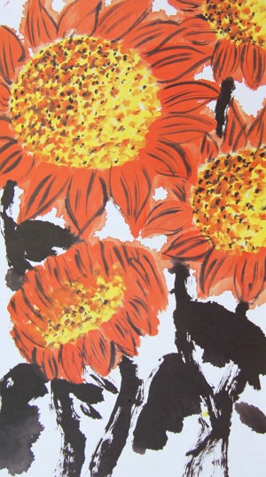 秋天的向日葵 儿童画秋天的图画