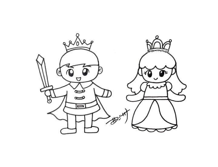 王子和公主 简单图片
