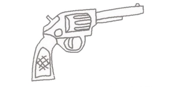 简单的枪怎么画笔画图片