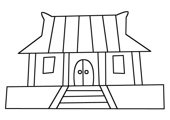 中国古代建筑简笔画图片