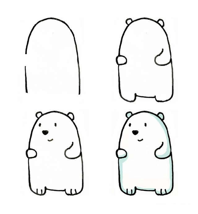 卡通小熊的画法图片
