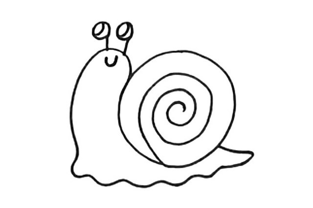 蜗牛简笔画 可爱 简易图片