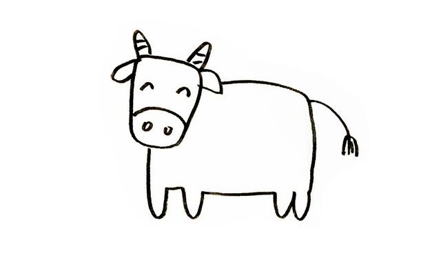 公牛的画法图片