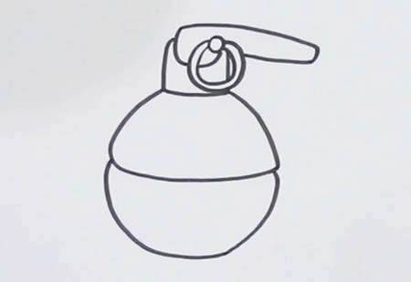 手榴弹简笔画步骤图解-手榴弹怎么画