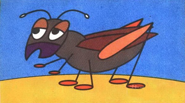 蟋蟀简笔画彩色 涂色图片