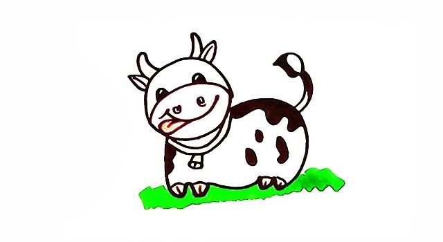 奶牛涂色作品图片图片