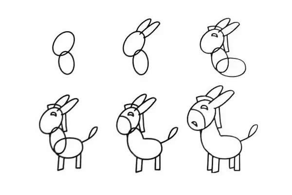 小毛驴简易画法图片