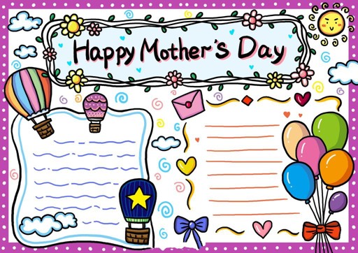 2020母亲节手抄报，Happy Mothers day