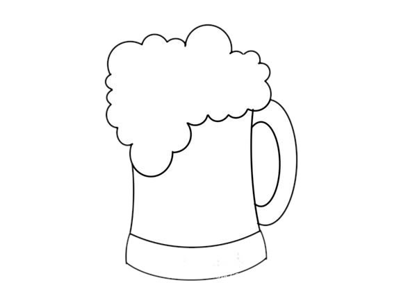 啤酒杯简笔画 手绘图片