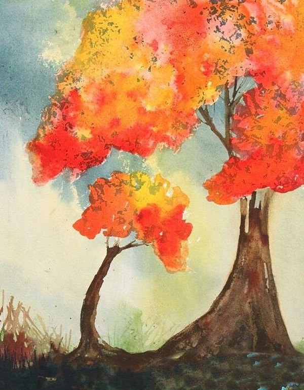 儿童画秋天的树图片 秋天的儿童画