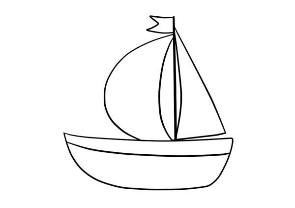 小帆船简笔画彩色画法