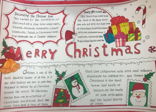 简单漂亮的圣诞节英语手抄报，喜欢就拿去！