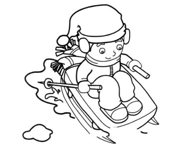 雪橇车运动员简笔画图片