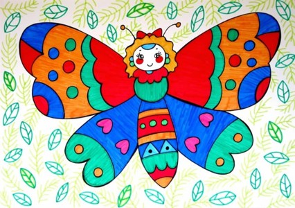 数字油画-美丽的花蝴蝶