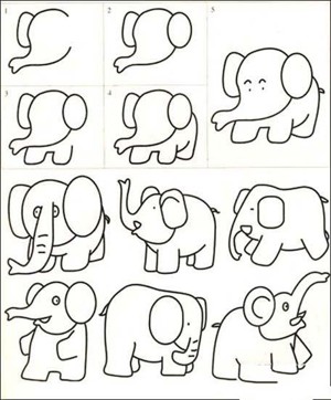 大象简笔画画法教程步骤