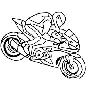 摩托车简笔画 摩托车和赛车手